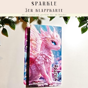 SPARKLE - Sparchallenge 3er Klappkarte zum abheften - Rubbeln, Lose ziehen, Zahlenpyramide (würfeln), Abkleben  | Umschlagmethode