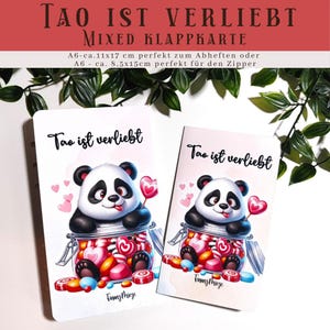 TAO IST VERLIEBT Mixed Klappkarte zum abheften oder die A6 Zipper Tasche - Würfeln, rubbeln, Tombola |  | Sparen mit der Umschlagmethode