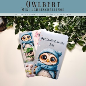 OWLBERT - Mini Jahreschallenge - Rubbeln, Würfeln, Lose ziehen, Abstreichen, Abkleben ... | Sparen mit der Umschlagmethode | Für A6 Binder