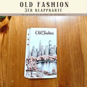Old Fashion 3er Klappkarte zum abheften - Sparspiel im Challenge Format | Sparen mit der Umschlagmethode