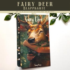 FAIRY DEER Sparchallenge Klappkarte - Würfeln, Rubbeln & Abstreichen oder Abkleben | Sparen mit der Umschlagmethode | Spar Challenge Fantasy