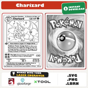 Charizard Base Set Pokémon Card SVG, Laser Cut File (Digital Download)