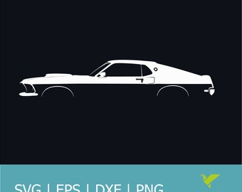 Mustank 1969| SVG| PNG| EPS| Dxf| Cut File