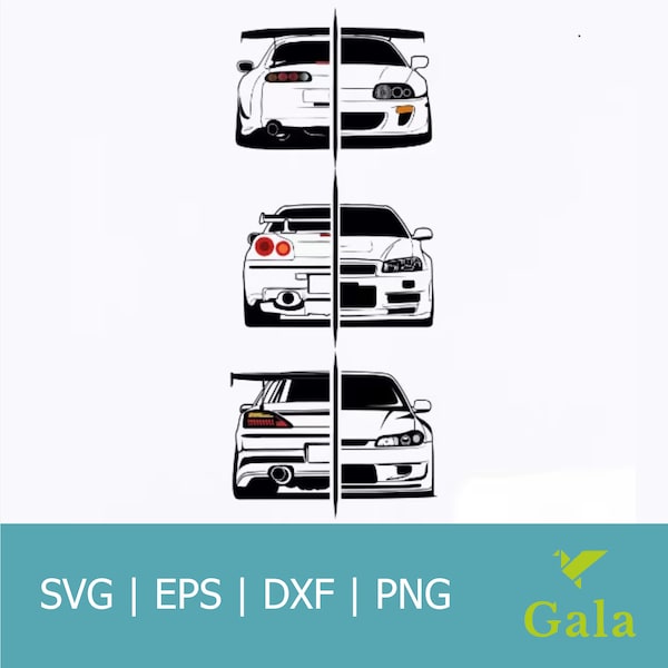 Supra /Gtr R34 Skyline /Silvia /Sticker /Digital Download /Svg /Png /Eps /Dxf /Car