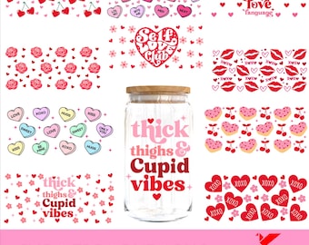 Happy Valentines Day Svg | Libbey Valentines-bundel | Bundel met glazen blikjes voor Valentijnsdag| Libbey-glasfolie| Valentijn bundel SVG| Eps| png|dxf