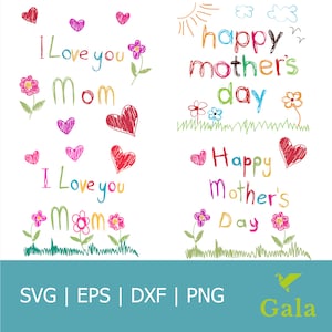 Te amo mamá SVG/ Día de la Madre SVG/ Mamá Svg/ Mamá Cita/ Mamá SVG/ Feliz Día de las Madres Dibujo Svg/ Eps/ Dxf/ Png/