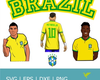 Brazylijska reprezentacja narodowa SVG | Neymar Jr, Vini Jr, Casemiro (pliki cyfrowe)