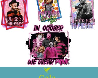 Horror Movie Character PNG Bundle, Halloween Friends (Digital Download)