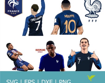 France National Team SVG | Mbappe, Griezmann, Dembele (Digital Files)