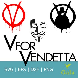 V Ananymous mask Svg - AI - Esp - Png - Pdf - Dxf - Layered vector - cricut - Instant Download - Novel - Vendetta