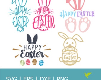 Happy Easter| Instant Digital Download| Svg| Png| Dxf and Eps Files İncluded! Easter Bunny| Bunny Ears