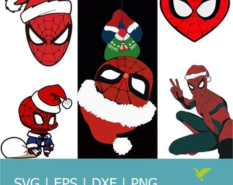 Spidey Christmas SVG | Santa Hat | Spidey PNG | Spidey Santa PNG | Christmas Tree | Gifts | Spidey Decor | Instant Download| Svg| Eps| Png|