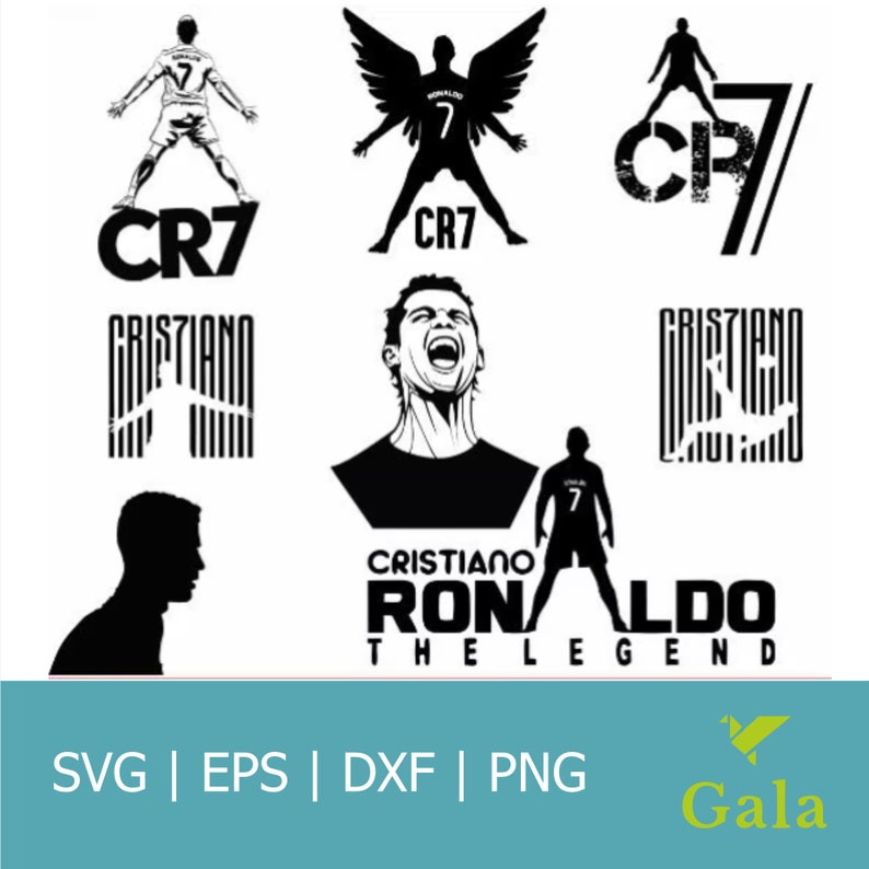 Cristiano Ronaldo Svg / Cr7 Png / Al Nassr Dxf/ CR7 / Cricut/ Dxf Files/ Ronaldo Silhouette/ Ronaldo Clipart/ Angel Cr7. image 1