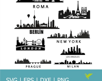 City Name SVG, Berlin City Svg,Roma City Skyline, City Svg, City Silhouette, American svg, For Cricut, For Silhouette, Cut File