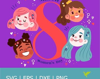女性の日バンドル SVG | 3 月 8 日女性の日 SVG | 国際女性の日 SVG | 女性の力 SVG | 強い女性 SVG | ガール ボス SVG