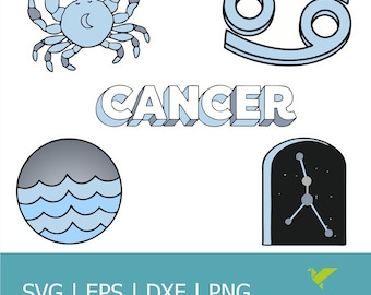 Cancro Zodiaco SVG PNG/ Onda Cancro Svg/ Camicia Oroscopo/ Zodiaco Svg/ Simbolo Cancro Svg/ Granchio Svg/ Astrologia Svg/ Cancro Compleanno Svg/