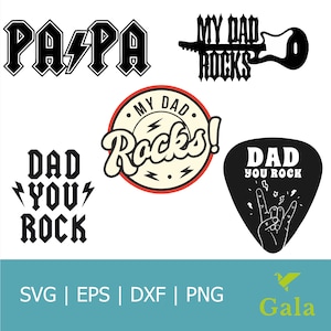 Father&#39;s Day Svg| Rock Papa svg| Rock-Roll Svg| Dad svg| Father svg| Dad You Rock svg | My Dad Rocks Svg| Dxf| Png| Silhouette Cricut