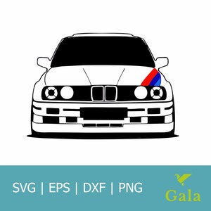 E30 M3 Front Car SVG Clip Art Graphic Art Instant Download Illustration Vector svg eps png jpg Stencil Automotive File