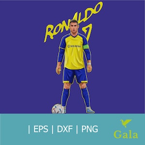 Cristiano Ronaldo Png/ CR7 / Al Nassr FC / Archivos cortados con láser/ Cricut/ Archivos Dxf/ Archivos Cnc/ Silueta Ronaldo/ Ronaldo Clipart/ No Svg