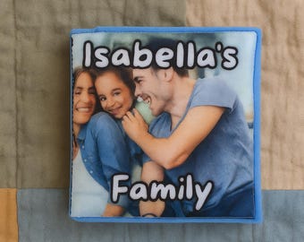 Personalizowany album ze zdjęciami dziecka – miękka książka z materiału, rodzinna pamiątka dla niemowląt
