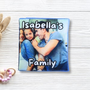 Custom Soft Baby Photo Album - Handmade Soft Baby Book fully Customizable - Family Photo Baby Shower Gift - Custom Name Baby Christmas Gift
