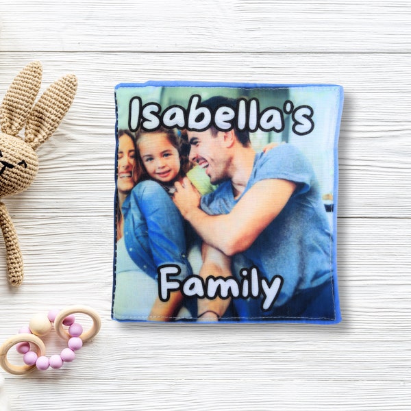 Custom Soft Baby Photo Album - Handmade Soft Baby Book fully Customizable - Family Photo Baby Shower Gift - Custom Name Baby Christmas Gift