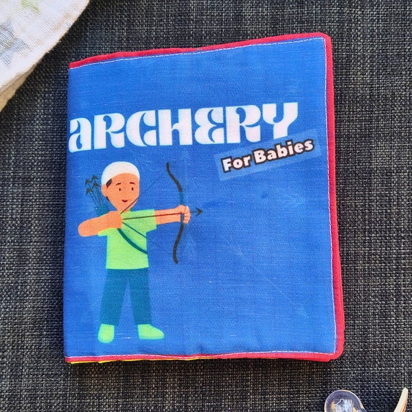 Archery Baby Soft Baby Book - Handmade Sports Baby Book about Archery - Baby Christmas Gift for Archers - Nerdy Baby Shower Gift Archery