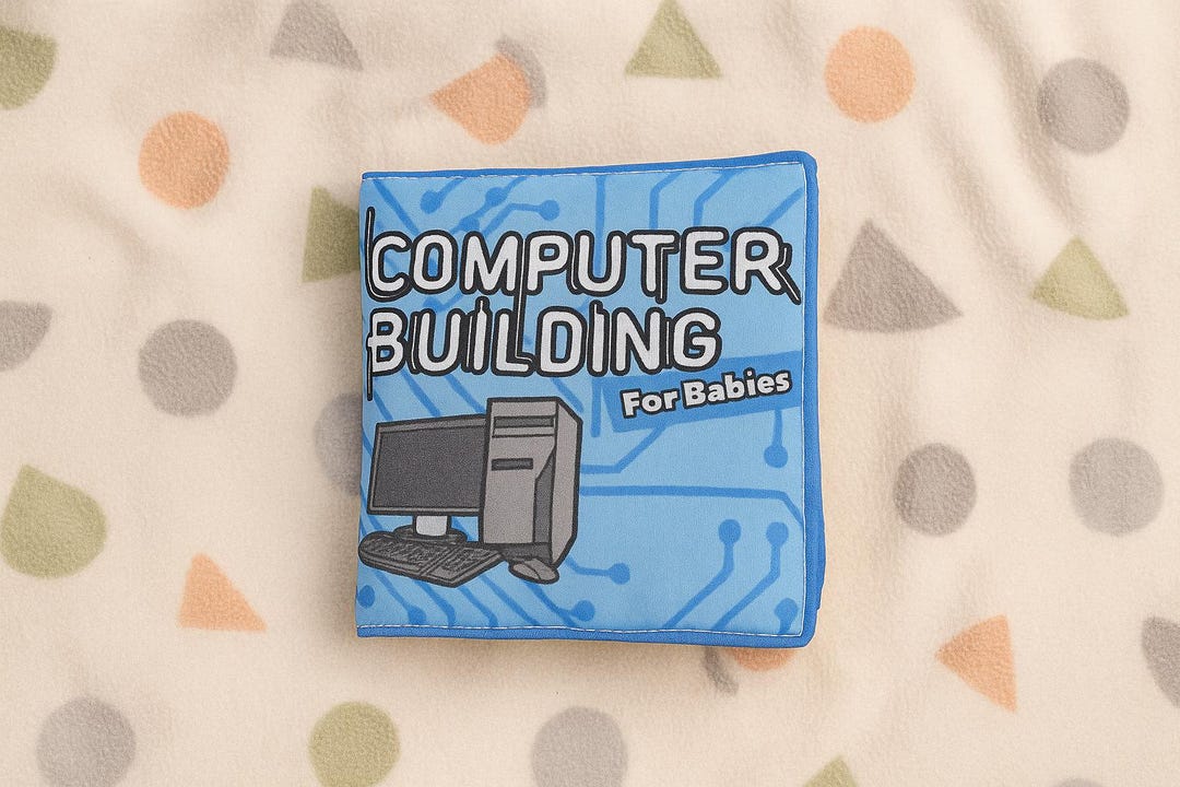 Baby Computer Book Handmade Computer Building Baby Book – Nerdy Soft Learning Toy - Etsy