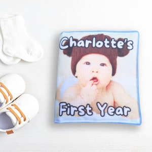 Album photo personnalisé pour bébé - Livre d'étape fait main pour bébé - Cadeau de premier anniversaire personnalisé - Cadeau d'étape personnalisé pour bébé