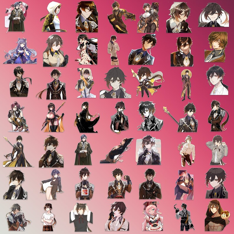 50 Pcs Genshin Sticker Pack Impact Decal Etsy