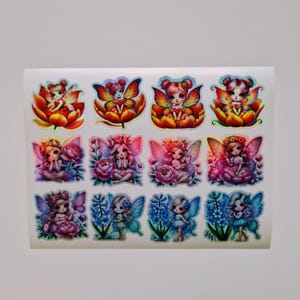 36 autocollants holographiques féeriques colorés et magiques faits main pour créer un cadeau