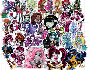 50pcs Monster High Fashion Doll Characters Vinyl Stickers Graffiti Phones Laptop