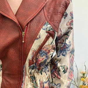 Unique vintage flower biker jacket