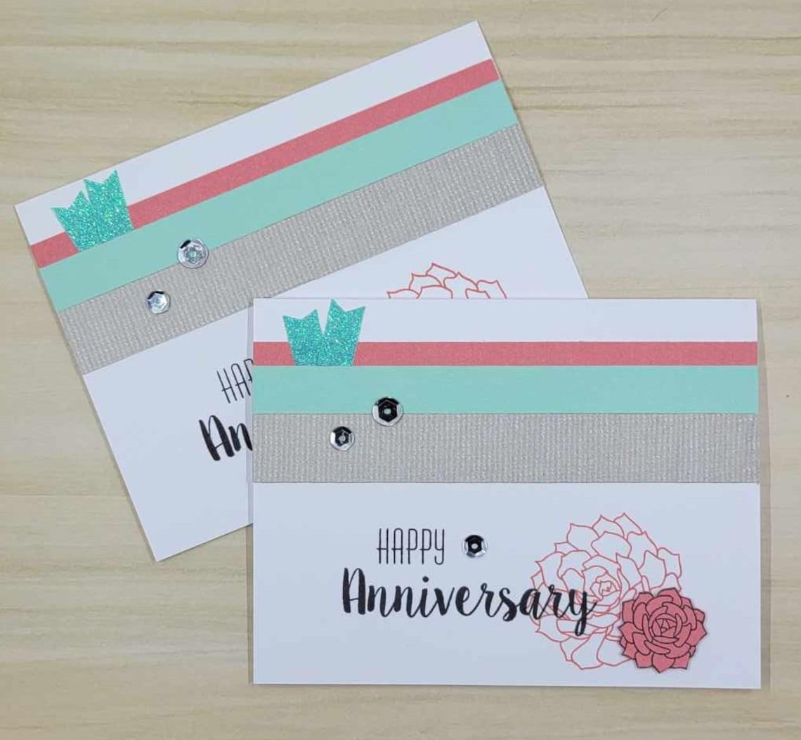 Set of 10 Handmade Assorted Anniversary Cards With Envelopes - Etsy