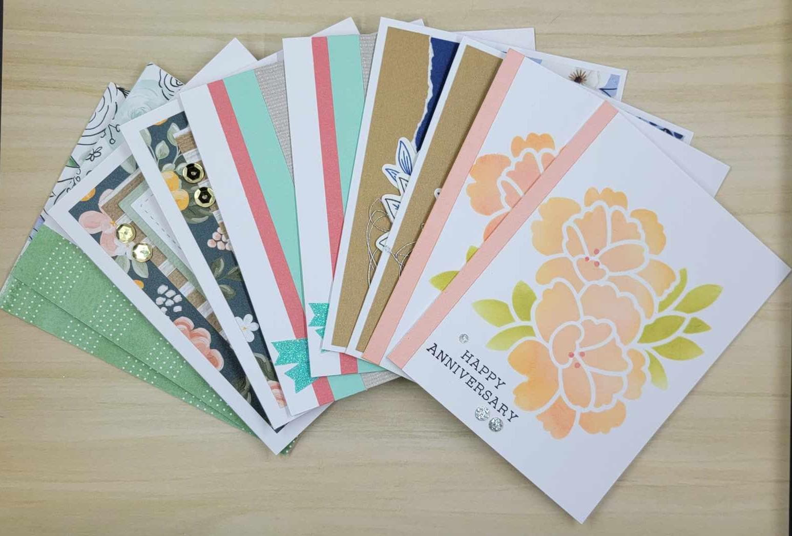 Set of 10 Handmade Assorted Anniversary Cards With Envelopes - Etsy
