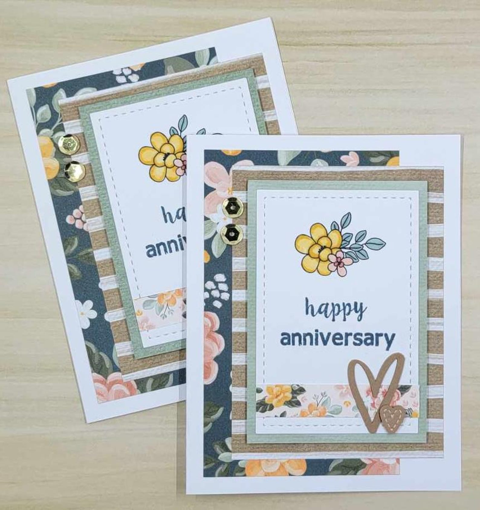 Set of 10 Handmade Assorted Anniversary Cards With Envelopes - Etsy