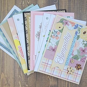 Set of 10 Assorted Homemade Sympathy Cards with Envelopes