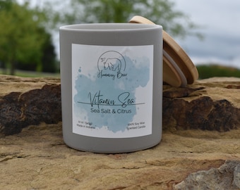 12 oz Vitamin Sea Soy Candle | Sea Salt & Citrus | Long Burn Time | Made to Order