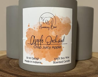 12oz Apple Orchard Soy Candle | Crisp Juicy Apple | Long Burn Time | Made to Order