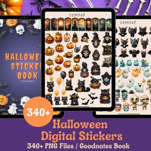 Halloween Digitale Aufkleber für GoodNotes Planer, Ghostface-Aufkleber Buch, gruselige Aufkleber Blatt