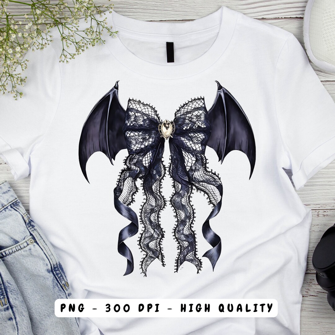 Halloween Bat Gothic Coquette Bow PNG Gothic Girly Png Sublimation ...
