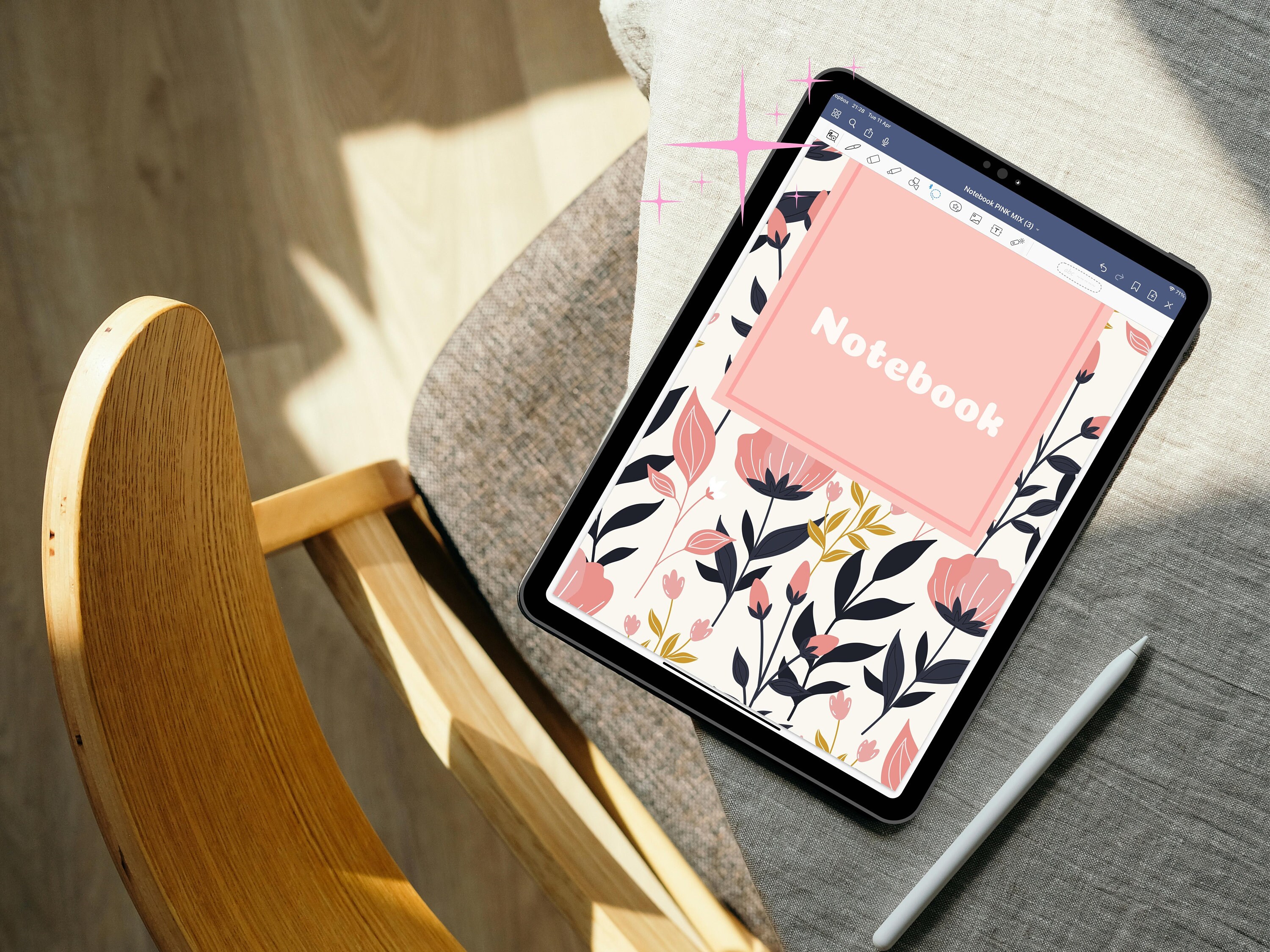 Digital Notebook Goodnotes, Notebook With Tabs for Student, Minimal Notebook Ipad, Custom