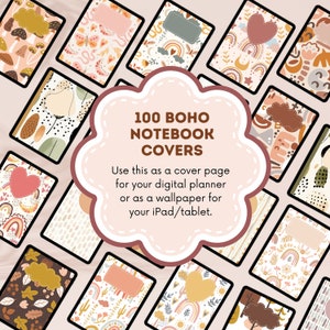 Copertine Goodnotes estetiche Boho minimali, copertina per notebook digitale neutro terroso, copertina per notebook Boho, copertina per diario digitale con copertina Notability