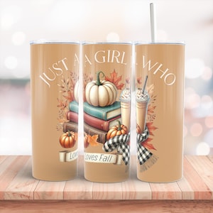 Popular Tumbler Wrap Fall 20oz Skinny Sublimation Tumbler Design Pumpkin Sublimation Design Png Pumpkin Tumbler Wrap Autumn Tumbler Png