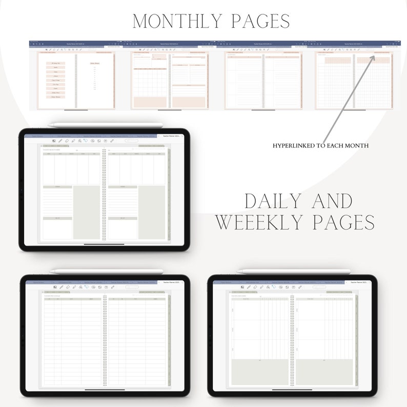 Undated Teacher Digital Planner Teacher Goodnotes Lesson Etsy