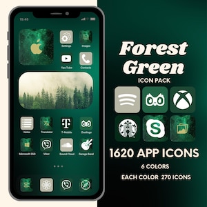 Green Forest iOS Icon Pack Dark Green Aesthetic App Icons Fairy iOS Aesthetic Home Screen Sage Green iOS Theme Forest Green iOS iPad Icons