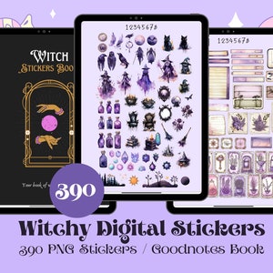 Witchy Digital Sticker Pack, Spiritual Stickers for Witchy Planner