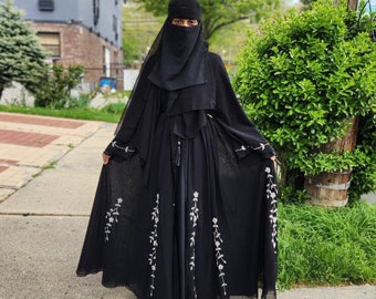 Black luxury 4 piece abaya