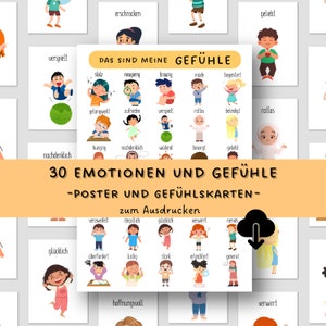 30 cartes émotions + poster Découvrez et comprenez les émotions et les sentiments à imprimer et à découper à la maison