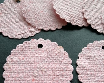 Samenpapier Geschenkanhänger Gänseblümchen, 5 Stk., handgeschöpftes Papier, rosa, 5 cm, Etikett, seedbombs, Hochzeit, Gastgeschenk